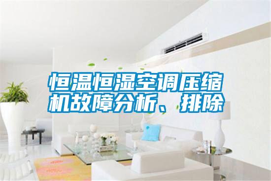 恒溫恒濕空調壓縮機故障分析、排除