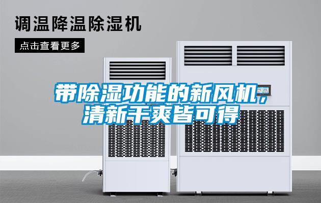 帶除濕功能的新風(fēng)機(jī)，清新干爽皆可得