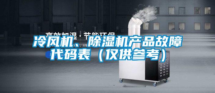 冷風機、除濕機產品故障代碼表（僅供參考）