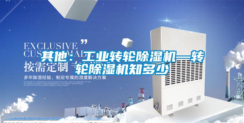 其他:工業轉輪除濕機—轉輪除濕機知多少
